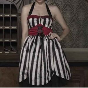 American Horror Story Freak Show Striped Halter Dress XL Hottopic